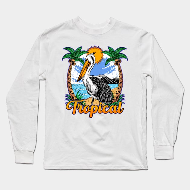 Tropical vibes Long Sleeve T-Shirt by phsycartwork